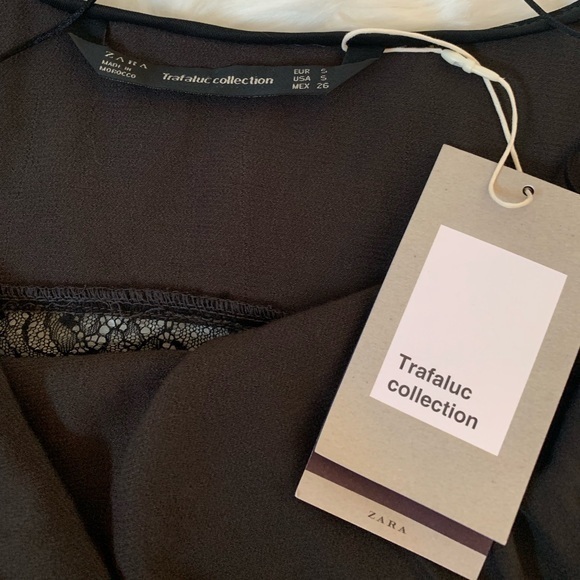 NWT Zara Trafaluc Collection black slip top S - Picture 4 of 6